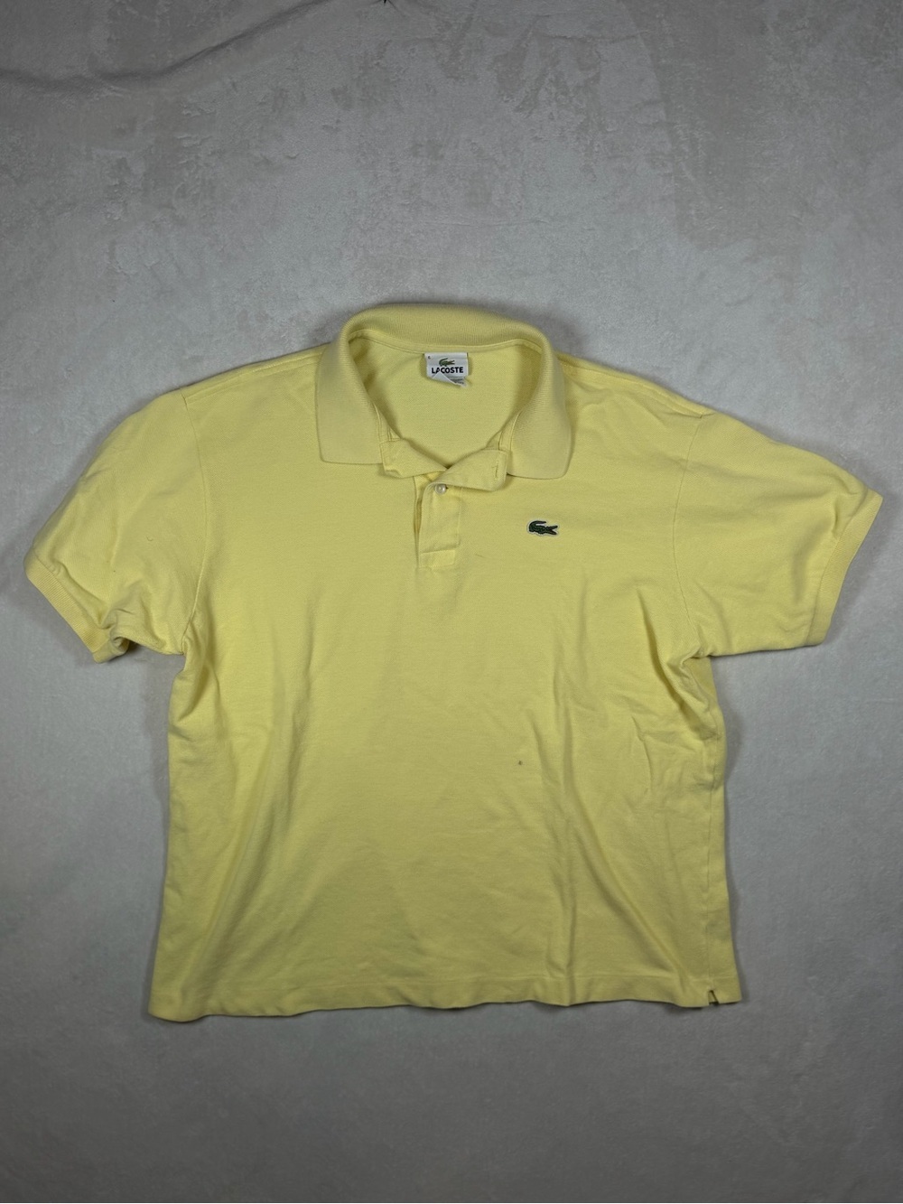 Lacoste Men's Size 6 Light Yellow Pique Polo Shirt with Crocodile Logo